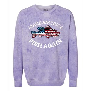 4th Of July Fishing American Flag Make America Fish Again Gift Colorblast Crewneck Sweatshirt