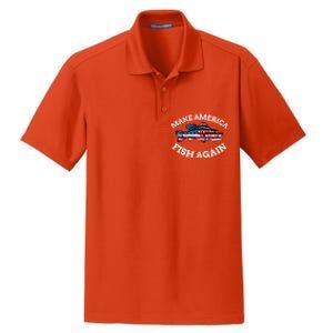 4th Of July Fishing American Flag Make America Fish Again Gift Dry Zone Grid Polo