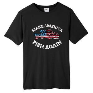 4th Of July Fishing American Flag Make America Fish Again Gift Tall Fusion ChromaSoft Performance T-Shirt