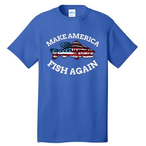 4th Of July Fishing American Flag Make America Fish Again Gift Tall T-Shirt