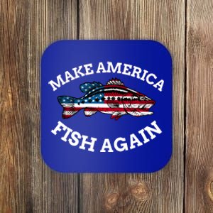 4th Of July Fishing American Flag Make America Fish Again Gift Coaster