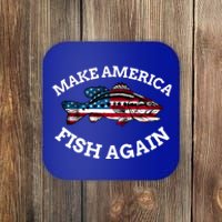 4th Of July Fishing American Flag Make America Fish Again Gift Coaster