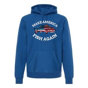 4th Of July Fishing American Flag Make America Fish Again Gift Premium Hoodie