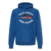 4th Of July Fishing American Flag Make America Fish Again Gift Premium Hoodie