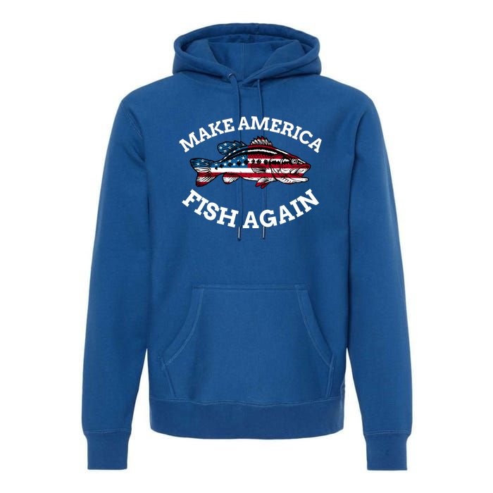 4th Of July Fishing American Flag Make America Fish Again Gift Premium Hoodie