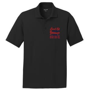 4th Of July Land Of The Free Because The Brave Patriotic Gift PosiCharge RacerMesh Polo