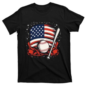 4th Of July Patriotic Baseball Usa American Flag T-Shirt