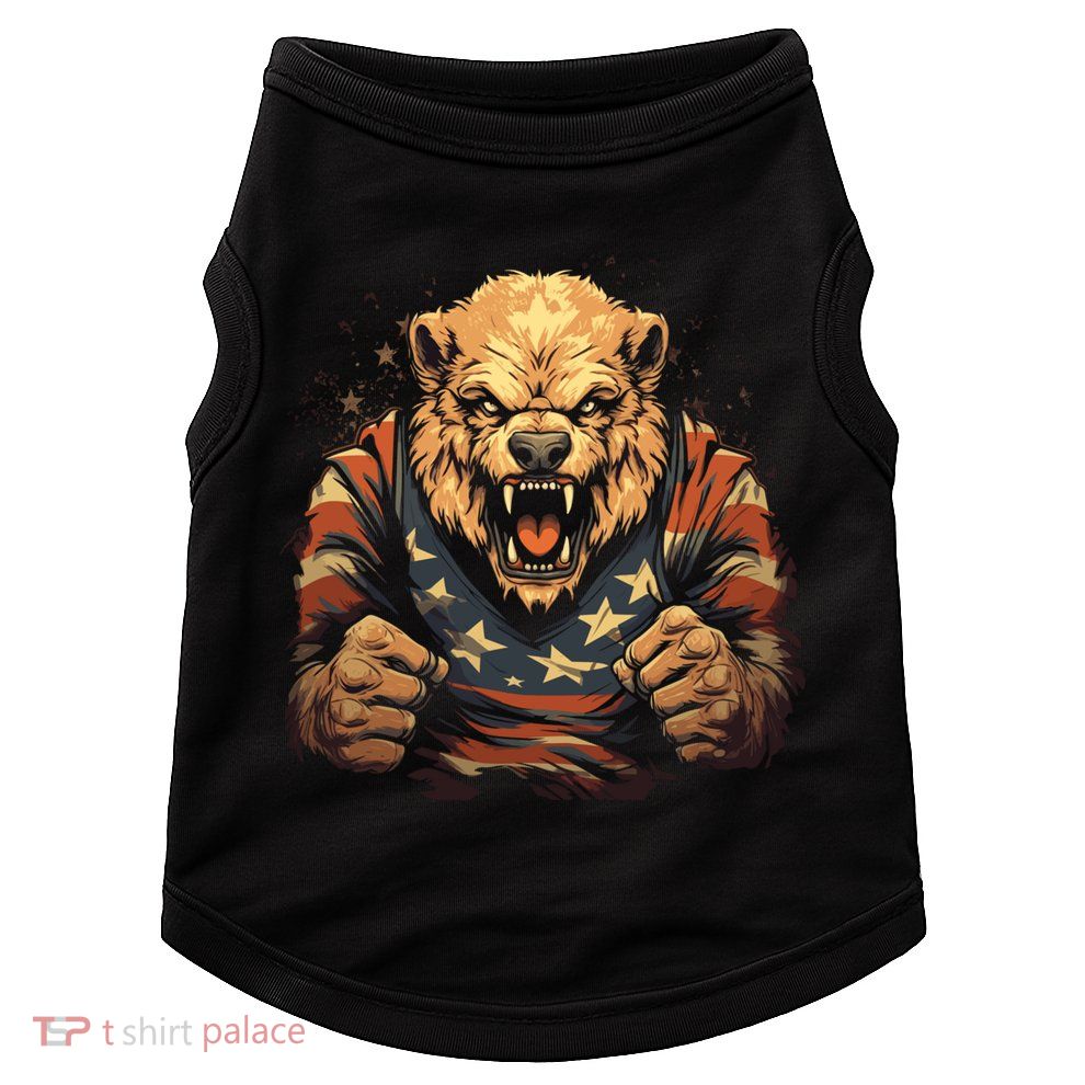 4th Of July Bear American Flag Patriotic Bear Mama Great Gift Doggie Tank