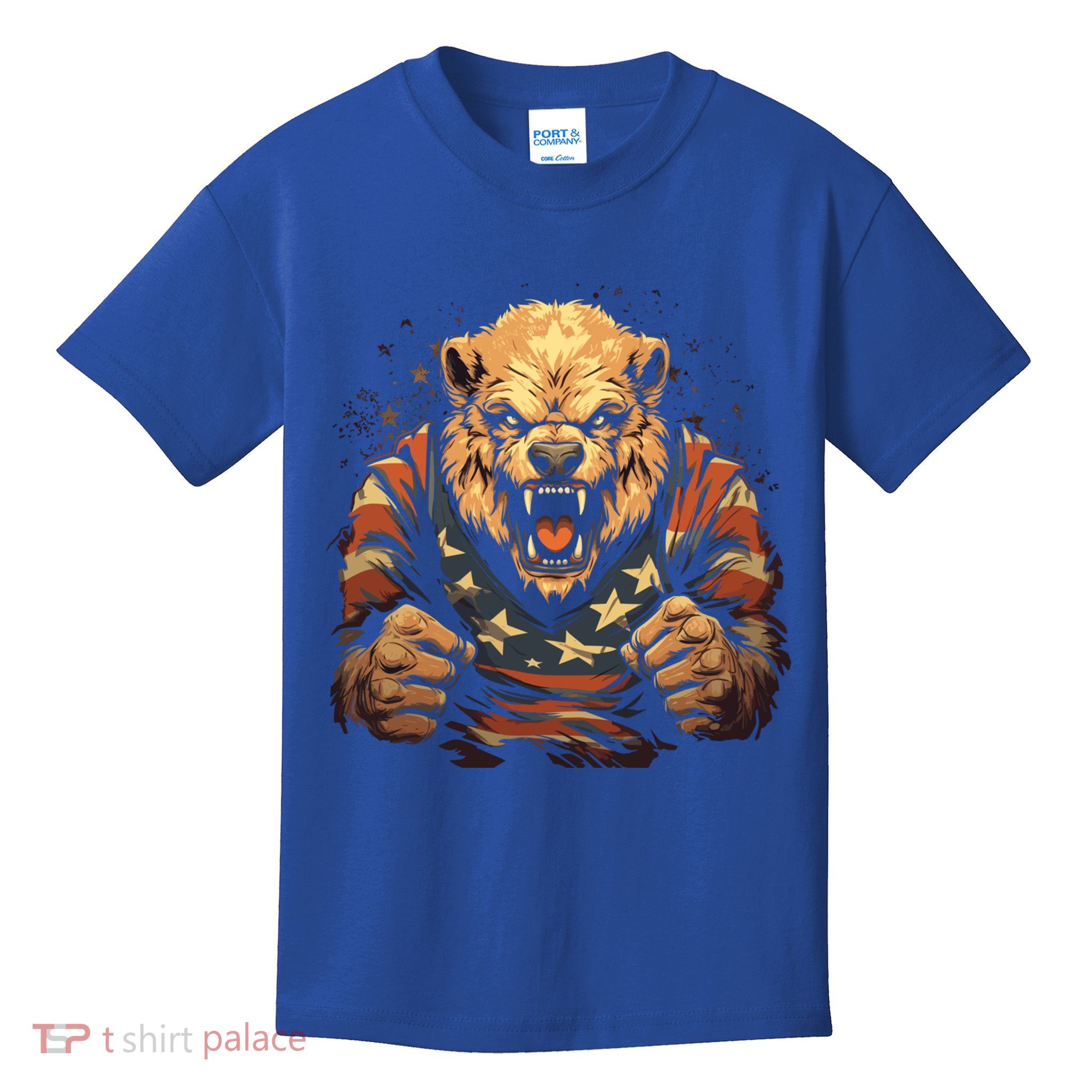 4th Of July Bear American Flag Patriotic Bear Mama Great Gift Kids T-Shirt