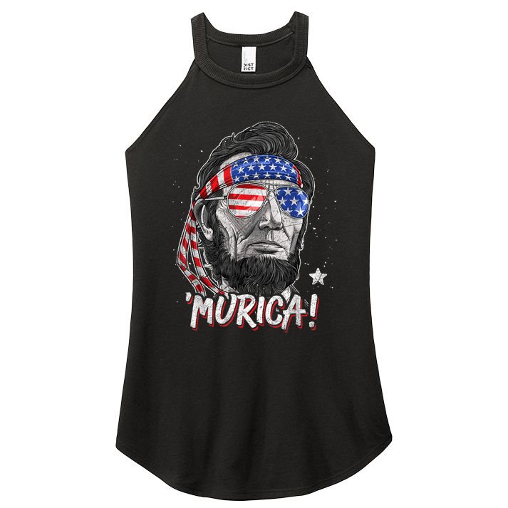 4th Of July Bald Eagle Mullet Murica Usa Usa Merica Women's Perfect Tri Rocker Tank