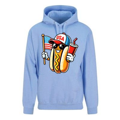 4th Of July Hotdog Sunglasses American Flag Usa Patriotic Unisex Surf Hoodie