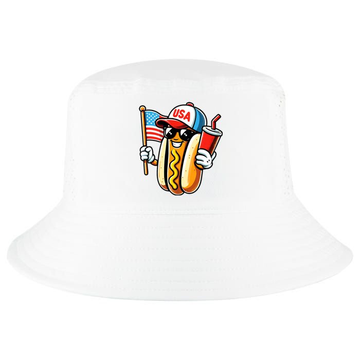 4th Of July Hotdog Sunglasses American Flag Usa Patriotic Cool Comfort Performance Bucket Hat