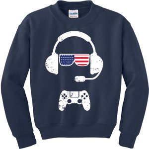 4th Of July Gaming Gamer Kids Boy Men USA Kids Sweatshirt