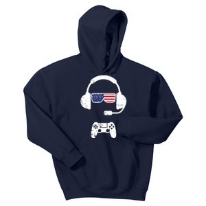 4th Of July Gaming Gamer Kids Boy Men USA Kids Hoodie