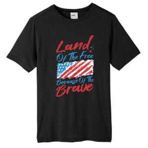 4th Of July Patriotic Land Of The Free Because Of The Brave Gift Tall Fusion ChromaSoft Performance T-Shirt