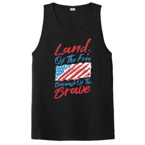 4th Of July Patriotic Land Of The Free Because Of The Brave Gift PosiCharge Competitor Tank