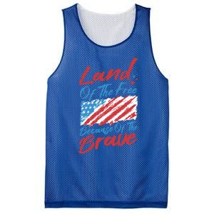 4th Of July Patriotic Land Of The Free Because Of The Brave Gift Mesh Reversible Basketball Jersey Tank