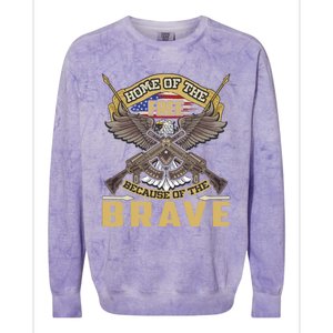 4th Of July Eagle Home Of The Free Because Of The Brave Cool Gift Colorblast Crewneck Sweatshirt