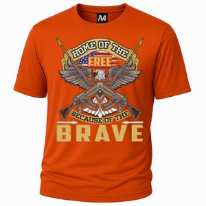 4th Of July Eagle Home Of The Free Because Of The Brave Cool Gift Cooling Performance Crew T-Shirt