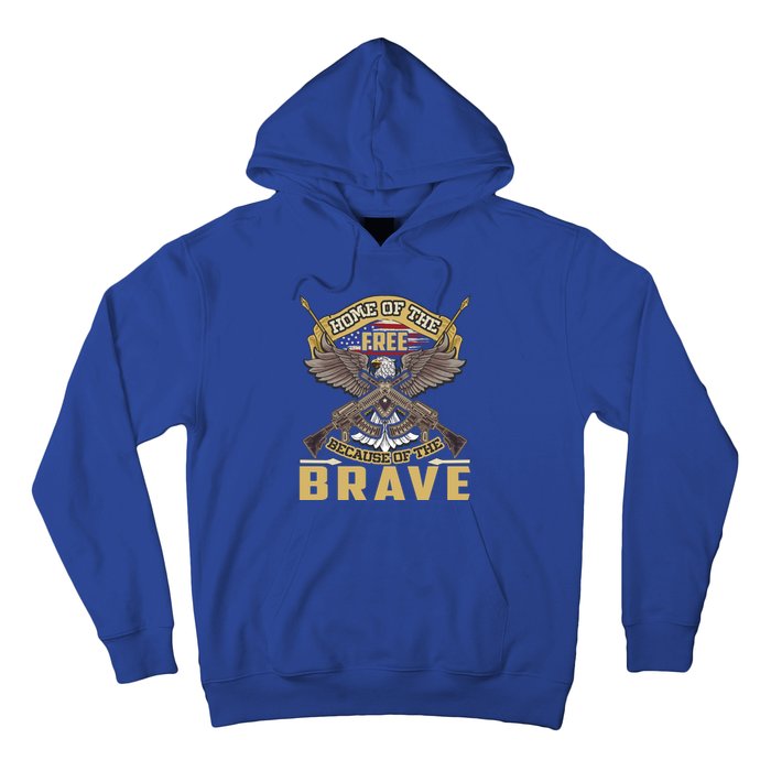 4th Of July Eagle Home Of The Free Because Of The Brave Cool Gift Hoodie