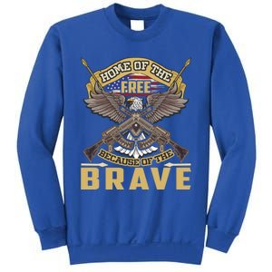 4th Of July Eagle Home Of The Free Because Of The Brave Cool Gift Sweatshirt