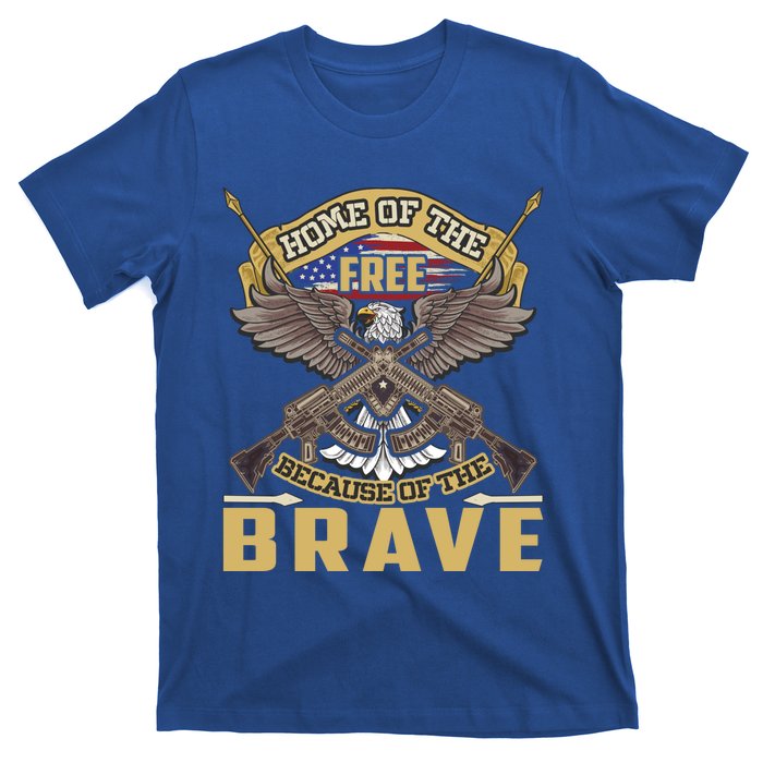 4th Of July Eagle Home Of The Free Because Of The Brave Cool Gift T-Shirt