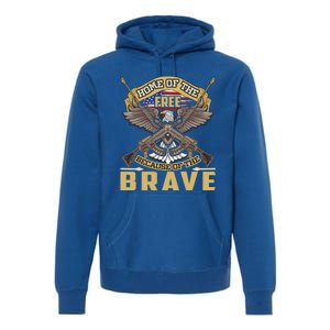 4th Of July Eagle Home Of The Free Because Of The Brave Cool Gift Premium Hoodie