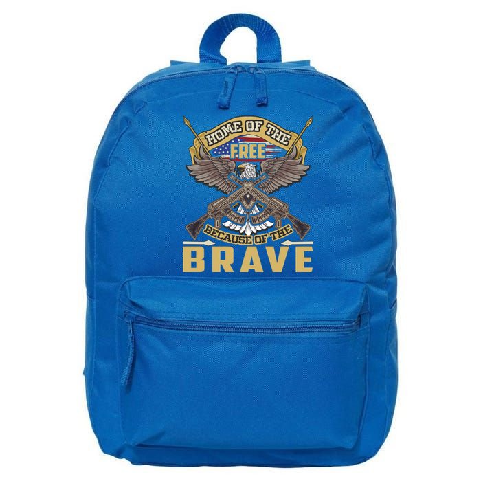 4th Of July Eagle Home Of The Free Because Of The Brave Cool Gift 16 in Basic Backpack