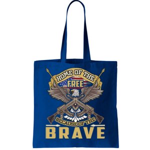 4th Of July Eagle Home Of The Free Because Of The Brave Cool Gift Tote Bag