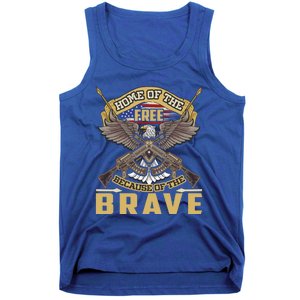 4th Of July Eagle Home Of The Free Because Of The Brave Cool Gift Tank Top