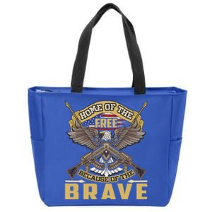 4th Of July Eagle Home Of The Free Because Of The Brave Cool Gift Zip Tote Bag