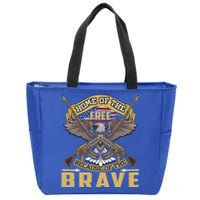 4th Of July Eagle Home Of The Free Because Of The Brave Cool Gift Zip Tote Bag