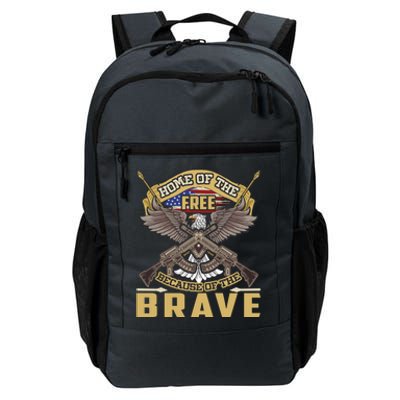 4th Of July Eagle Home Of The Free Because Of The Brave Cool Gift Daily Commute Backpack