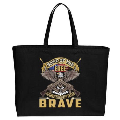 4th Of July Eagle Home Of The Free Because Of The Brave Cool Gift Cotton Canvas Jumbo Tote