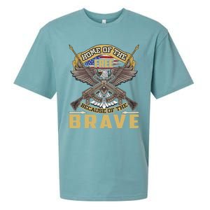 4th Of July Eagle Home Of The Free Because Of The Brave Cool Gift Sueded Cloud Jersey T-Shirt