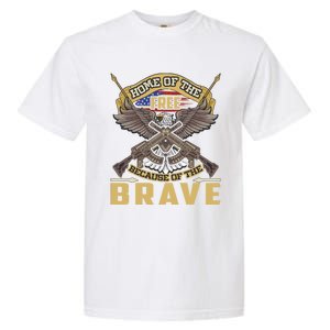 4th Of July Eagle Home Of The Free Because Of The Brave Cool Gift Garment-Dyed Heavyweight T-Shirt