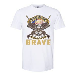 4th Of July Eagle Home Of The Free Because Of The Brave Cool Gift Softstyle CVC T-Shirt