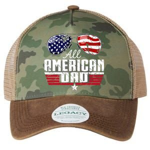 4th Of July Family Matching All American Dad American Flag Legacy Tie Dye Trucker Hat