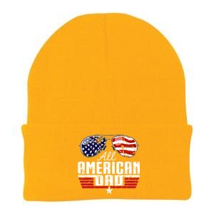 4th Of July Family Matching All American Dad American Flag Knit Cap Winter Beanie