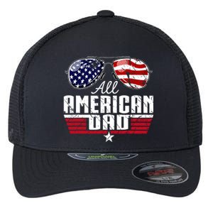 4th Of July Family Matching All American Dad American Flag Flexfit Unipanel Trucker Cap