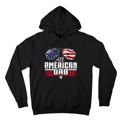 4th Of July Family Matching All American Dad American Flag Hoodie