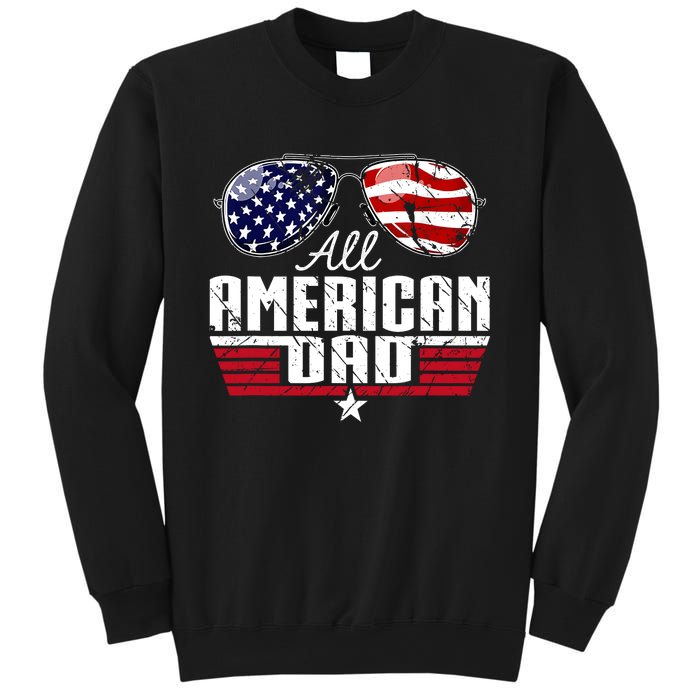 4th Of July Family Matching All American Dad American Flag Sweatshirt