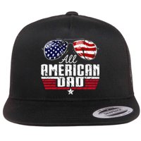 4th Of July Family Matching All American Dad American Flag Flat Bill Trucker Hat