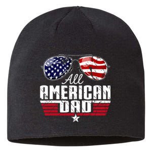 4th Of July Family Matching All American Dad American Flag Sustainable Beanie