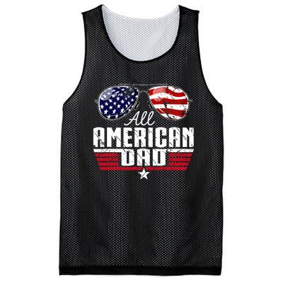 4th Of July Family Matching All American Dad American Flag Mesh Reversible Basketball Jersey Tank