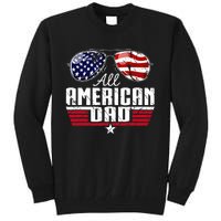 4th Of July Family Matching All American Dad American Flag Tall Sweatshirt