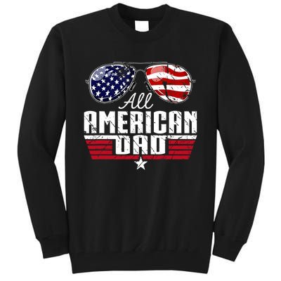 4th Of July Family Matching All American Dad American Flag Tall Sweatshirt