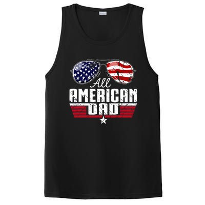 4th Of July Family Matching All American Dad American Flag PosiCharge Competitor Tank