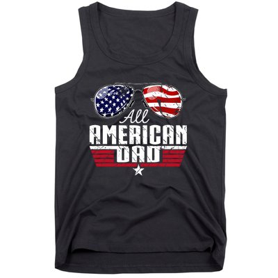 4th Of July Family Matching All American Dad American Flag Tank Top