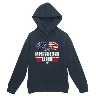 4th Of July Family Matching All American Dad American Flag Urban Pullover Hoodie